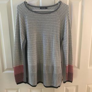 Nic+Zoe Balance Side Zip Cotton Sweater - M